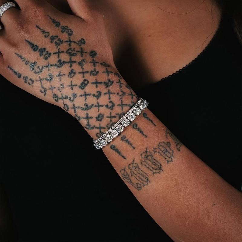 Dazzling Moissanite Tennis Bracelet | Unisex 2-6mm VVS1 Stones | Perfect for Weddings, Birthdays & Everyday Style | Eco-Friendly Hip Hop Jewelry