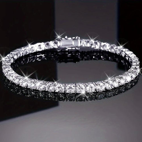 Dazzling Moissanite Tennis Bracelet | Unisex 2-6mm VVS1 Stones | Perfect for Weddings, Birthdays & Everyday Style | Eco-Friendly Hip Hop Jewelry