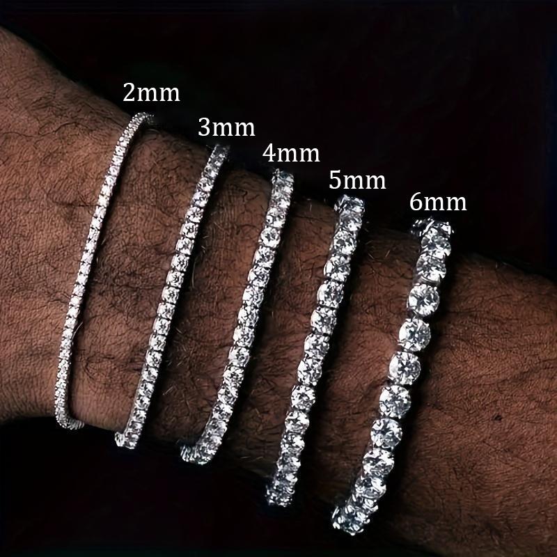 Dazzling Moissanite Tennis Bracelet | Unisex 2-6mm VVS1 Stones | Perfect for Weddings, Birthdays & Everyday Style | Eco-Friendly Hip Hop Jewelry