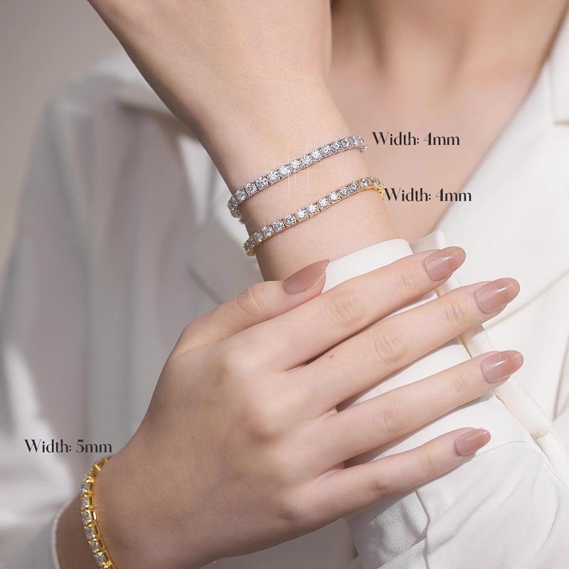 Dazzling Moissanite Tennis Bracelet | Unisex 2-6mm VVS1 Stones | Perfect for Weddings, Birthdays & Everyday Style | Eco-Friendly Hip Hop Jewelry